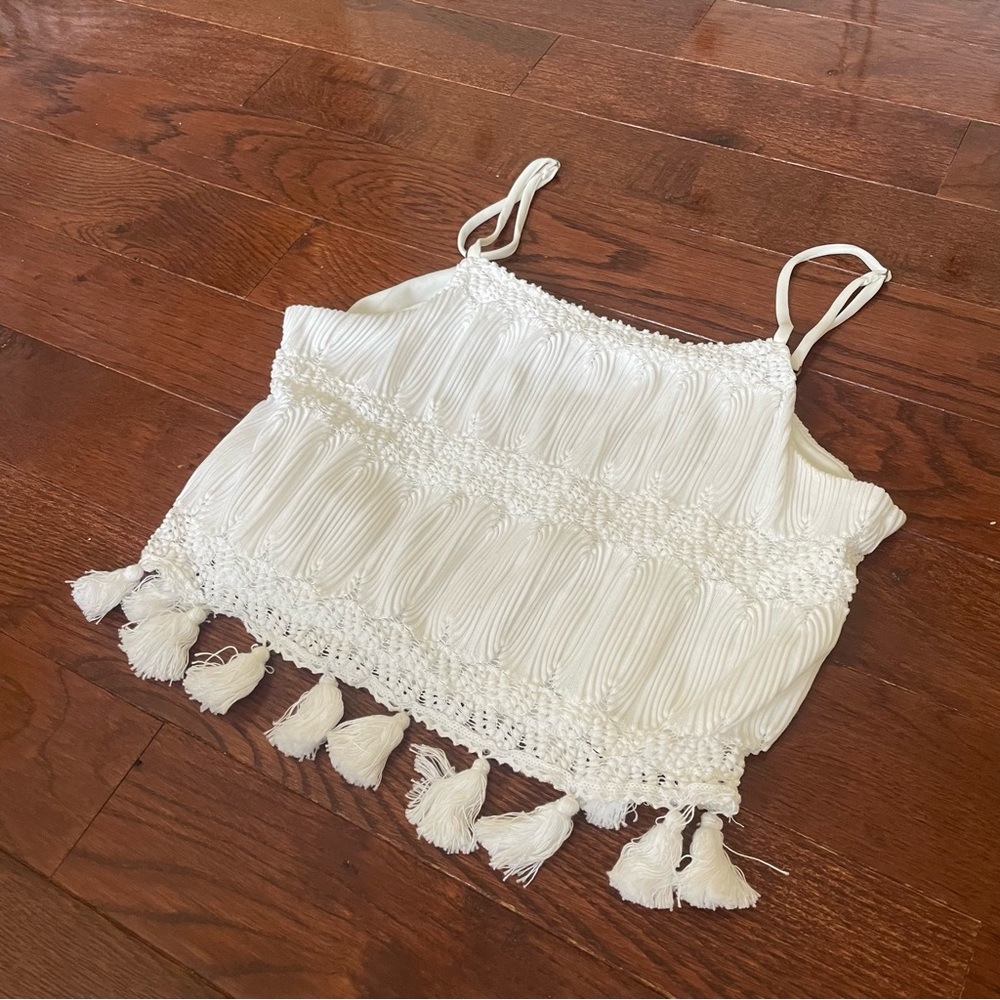 Show Me Your Mumu white crop top